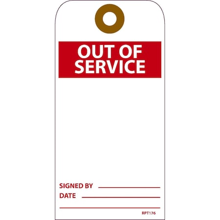Nmc Out Of Service Tag, Pk25 RPT176G