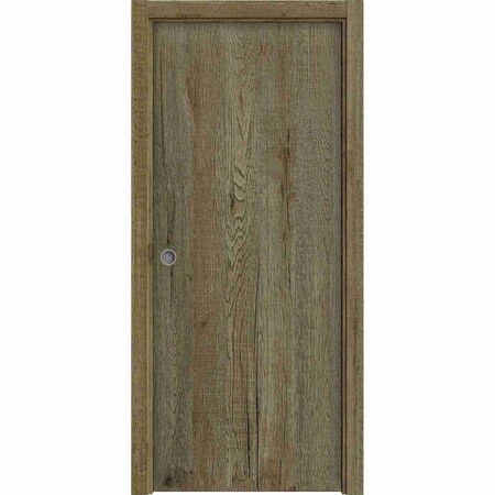 Sartodoors Sliding Pocket Door 30 x 80 inches, BASIC 3001 Antique Oak, Kit Rail Hardware, Solid Wood Interio BASIC3001PD-OANTI-30