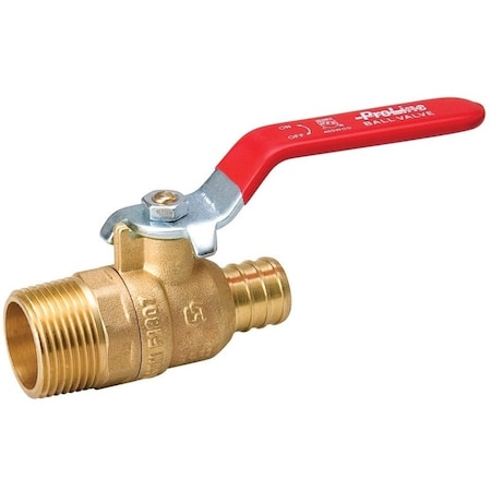 B & K Ball Valve, 3/4 in Connection, MIP x PEX, 400/160 psi Pressure, Brass Body 107-334NL