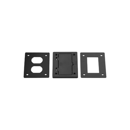 Hubbell Wiring 1-Gang Non-Metallic Cover, Includes Duplex and Style Line Decorator Inserts, Black PFBR826BLA