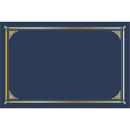 Geographics Certificate Holder, Linen, Gold Foil, Navy Blue, 8PK 48761