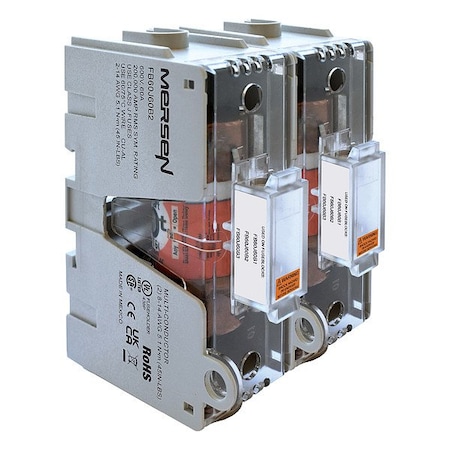 Mersen Fuse Block, 108 mm L, 600 V DC FB60J60B2