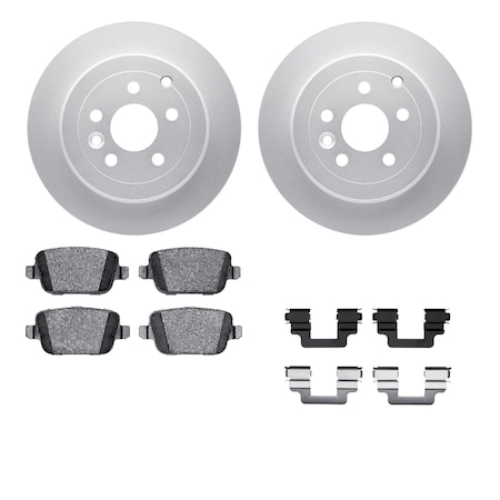 Dynamic Friction Co DFC GEOSPEC Coated Rotors with 5000 Brake Pads - Ceramic and Hardware 4512-11052