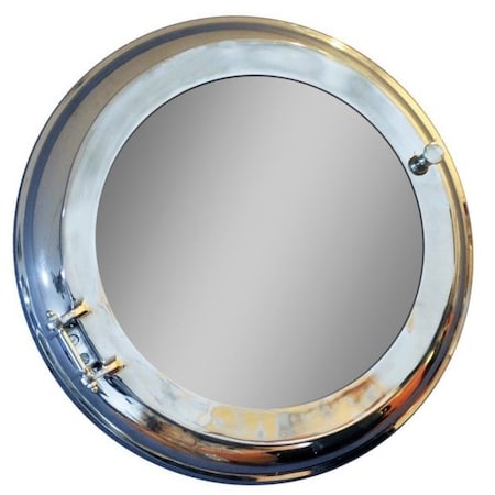 Homeroots 21" Silver Round Aluminum Framed Accent Mirror 364221