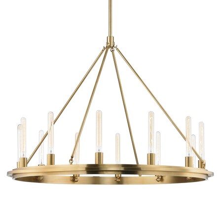 Hudson Valley Lighting Chambers 12 Light Chandelier 45 In. Aged Brass 2745-AGB