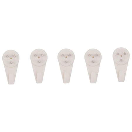 Prosource Picture Hanger, 15 lb, Plastic, White, White, Nail-In Mounting PH-121121-PS