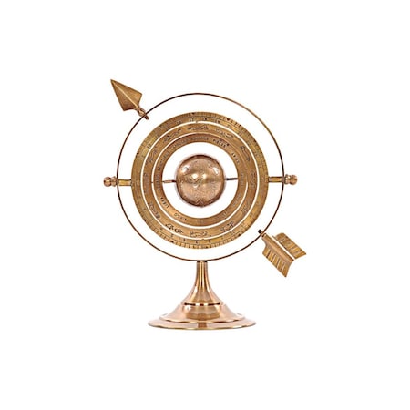 Homeroots 8" Bronze Metal Armillary Sphere Tabletop Sculpture 376335