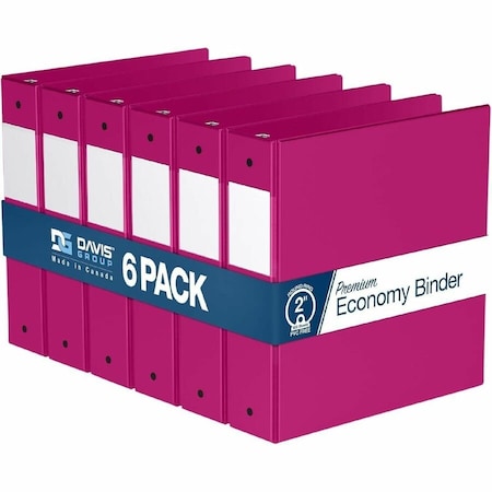 Davis Group Premium Economy, Round Ring, Binder, (Pink, 2"), PK6 2313-43-06