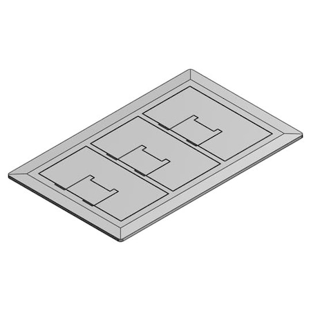 Carlon Box Cover, Floor Box Type, 3 Gang, Stainless Steel E9763SS