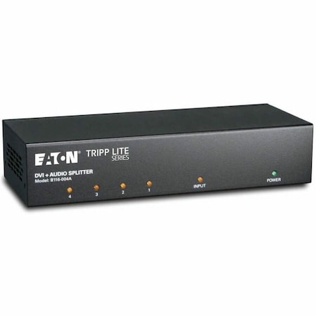 Eaton Tripp Lite Series 4-Port DVI Splitter with Audio and Signal Booster - Single-Link DVI-I, 1920 x B116-004A