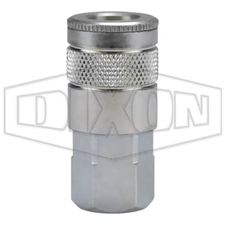Dixon Tru-Flate Air Chief Automotive Female Quick Connect Coupler, 1/2-14 Nominal, 300 psi Pressure, Steel DC624