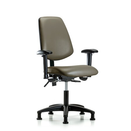 Blue Ridge Ergonomics Vinyl Chair, Vinyl, Adjustable Arms BR-VDHCH-MB-RG-T1-A1-RG-8809