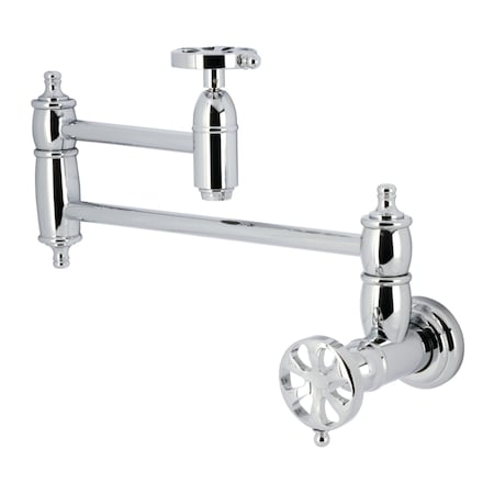 Kingston Brass Wall Mount Pot Filler Faucet, Polished Chrome KS3101RX