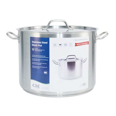 Cac Foodservice CAC Stainless Stock Pot Stainless Steel With Lid 40QT STKP-40