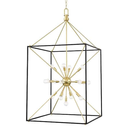 Hudson Valley Lighting Glendale 25 Light Lantern 27 In. Aged Brass/Black 8927-AGB/BK