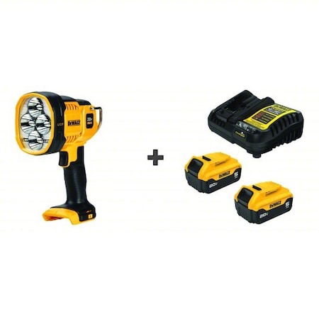 Dewalt DEWALT 20V Spotlight, + 2x 5ah Batteries DCL043/DCB205-2C