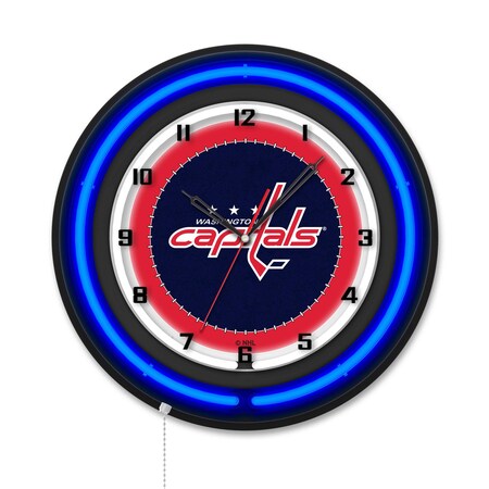 Holland Bar Stool Washington Capitals 19 Double Neon Wall Clock Clk19BK