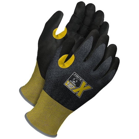 Bdg Cut-Resistant Coated Gloves, Cut Level A5, Polyurethane, Smooth, Blk/Yellow, XS, 1 PR, Vendor Pack 99-1-9551-6-K