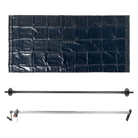 Mytee Products Dump Truck Tarp Kit 7ft 6inx22ft Vinyl Tarp & Manual Tarp Roller, Retention Bow Set DTR-Vinyl7622-RATB96-KIT