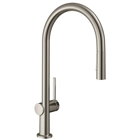 Hansgrohe Talis N HighArc Kitchen Faucet, O-Style 2-Spray Pull-Down, 1.5 GPM in Stainless Steel Optic 72857801