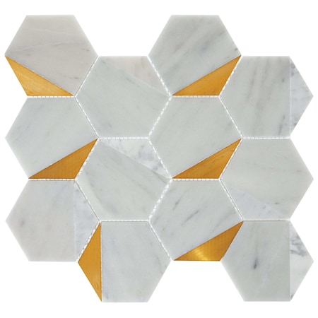 Daltile Lavaliere Natural Stone Illusionary Mosaic, 5.55 Sqft per Carton, 5PK LV28ILUSNRYMS1P