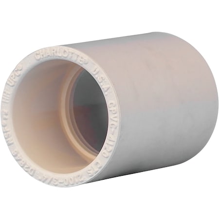 Charlotte Pipe And Foundry 3/4'' Solvent Weldable CPVC Coupling with Stop CTS 02100 0800HA