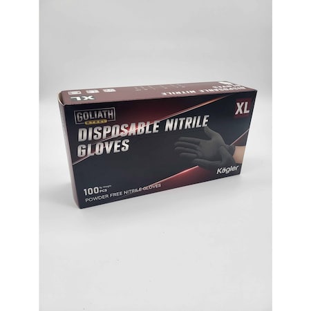 Kogler Nitrile Gloves, 6 mil Palm, Nitrile, XL, 100 PK, Black BRG24XL