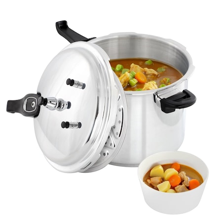Megachef 9.5 Quart Induction and Stovetop Pressure Cooker with Steamer 750123728M