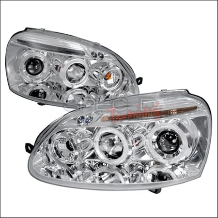 Overtime Halo LED Projector Headlight for 06 to 08 Volkswagen Golf- 10 x 21 x 27 in. - Chrome OV3184356
