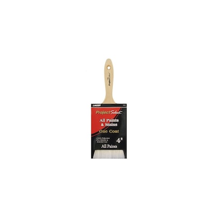 Linzer WC Paint Brush, 4 in W, 3-3/4 in L Bristle, Varnish Handle 1140-4