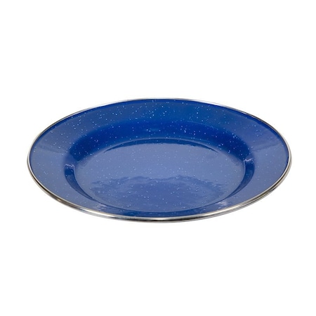Stansport Dinner Plate, 10-1/4 in Dia, 10 in L, 10 in W, Blue, Enamel 15741