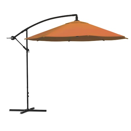 Pure Garden 10 Ft Offset Umbrella with Cross Base, Terracotta 50-LG1055