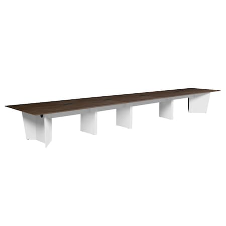 Regency Array 240in Conference Table with Power Data Grommet- Neo Walnut/ White ACT24048NWWH