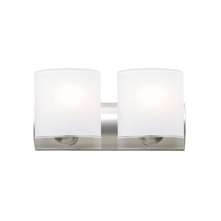 Besa Lighting Celtic Wall Sconce, Opal Glossy/Clear, Satin Nickel Finish, 2x9W LED 2WZ-CELTICCL-LED-SN