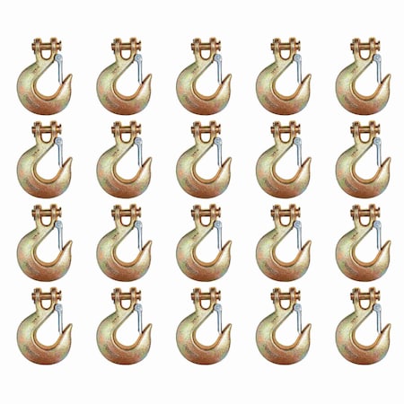 Tie 4 Safe G70 1/2'' Clevis Slip Hooks Tow Chain Hook Flatbed Truck Trailer Tie Down, 20PK FH407-12-20