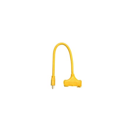 Master Electrician 3-Outlet Extension Cord, 12/3 STW, Yellow, 2-Ft. 04112ME