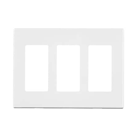 Leviton Decora Plus White 3 gang Polycarbonate Decorator Screwless Wall Plate 80311-0SW