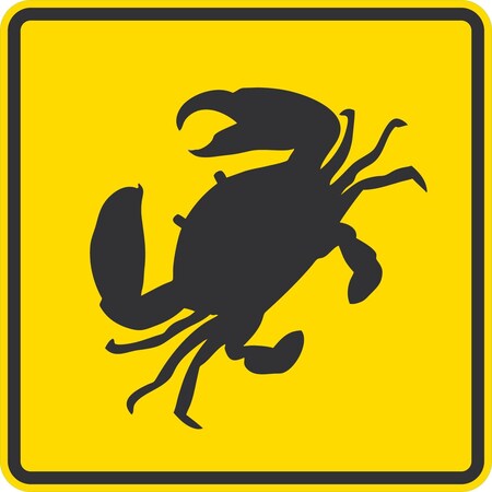 Lyle Crab Crossing Symbol, 24x24, Diamond Grade, Yellow G-12225-DG_24x24