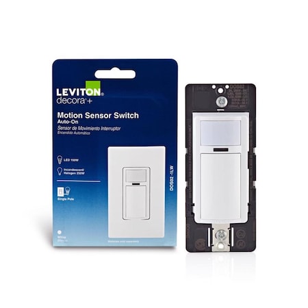 Leviton Decora 2.5 amps Single Pole Motion Sensor Switch White 1 pk DOS02-1LW