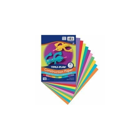 Tru-Ray Construction Paper, Art, Craft Project, Assorted, Paper, Sulphite, Fiber, 12PK P6685