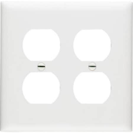 Legrand TradeMaster Wallplate, 4-11/16 in L, 4-3/4 in W, Standard, 2 -Gang, Nylon, White, Matte TP82WCC30