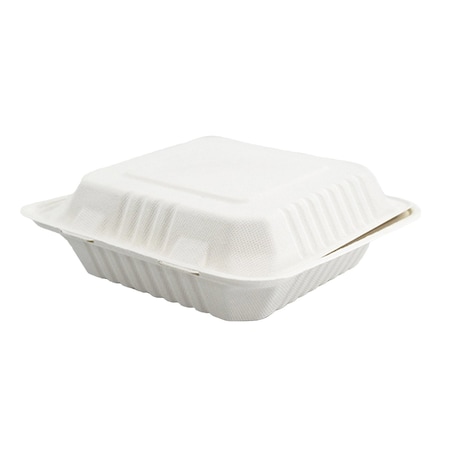 Rdi Bagasse Clamshell 8x8 1-Compartment 200cs, 200PK CLM-BGS-88