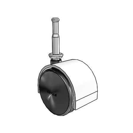 Shepherd Hardware Pacer Hooded Caster, Bright Chrome 50mm Diameter, 5/16'' x 1-1/2'' Grip Neck Stem, 75 lbs Capacity PPA50302BC