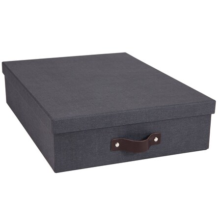 Bigso Oskar Canvas Fiberboard Document Letter Box, Black, 5PK 9451C6849LEA648