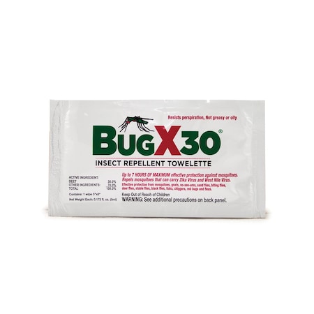 Aero Healthcare BugX30 Insect Repellent Wipes DEET, Bulk Pack, 100PK 12642