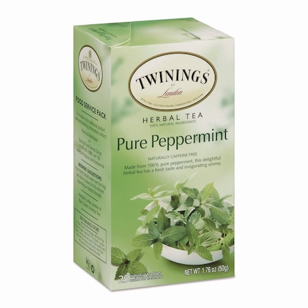 Twinings Tea Bags, Pure Peppermint, 1.76 oz, 25PK TNA51724