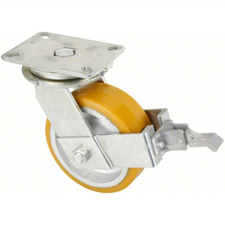Zoro Select PlateCaster, Swivel, Polyurethane, 10 1/2"H P29S-UY080K-18-WK-DL