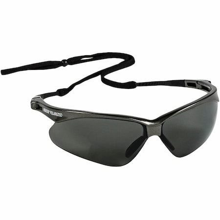 Kleenguard V30 Nemesis Safety Glasses, Anti-Scratch, Wraparound, Gunmetal Frame, Smoke (Gray) Polarized Lens 28635