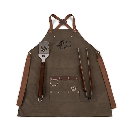 Picnic Time Family Of Brands NCAA USC Trojans BBQ Apron with Tools & Bottle Opener - Waxed Canvas Chef Apron 636-89-140-094-0