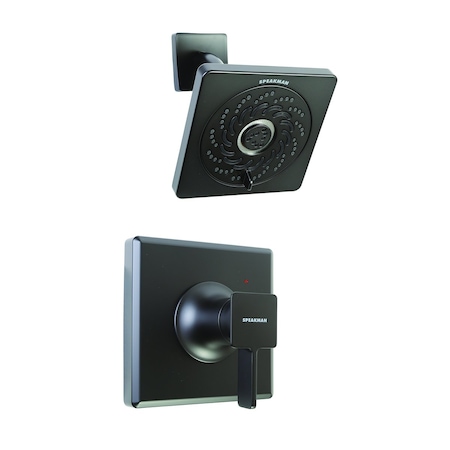 Speakman Easy Install Universal Shower Combination, 2.0 GPM, Matte Black, Square SLV-1310-UNI-E2-MB